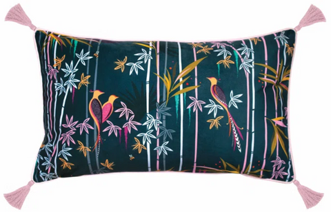 SAMPLE  Sara Miller Floral Rectangular Scatter Cushion With Filling