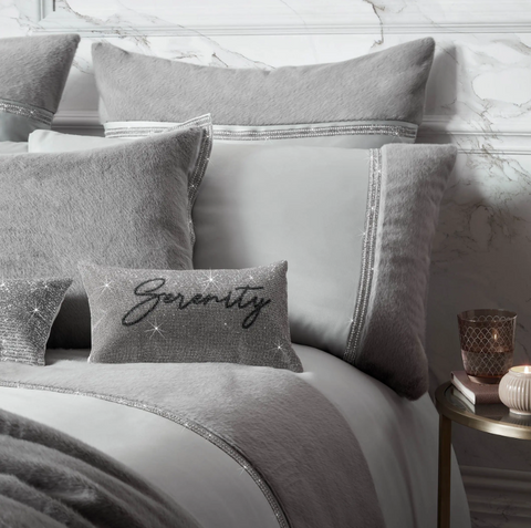 Rita Ora Home Sylvie Mineral Grey Square Cushion
